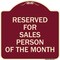 Signmission Reserved for Salesperson of Month Heavy-Gauge Aluminum Architectural Sign, 18" x 18", BU-1818-23174 A-DES-BU-1818-23174 - alternate 1